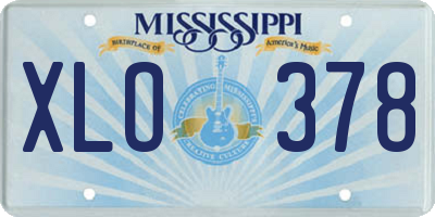 MS license plate XLO378
