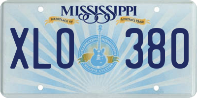 MS license plate XLO380