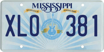 MS license plate XLO381