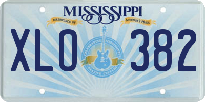 MS license plate XLO382