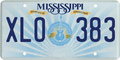 MS license plate XLO383