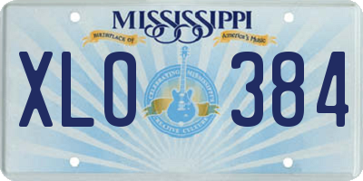 MS license plate XLO384