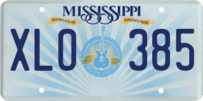 MS license plate XLO385