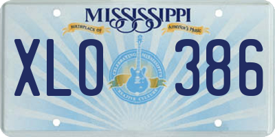 MS license plate XLO386