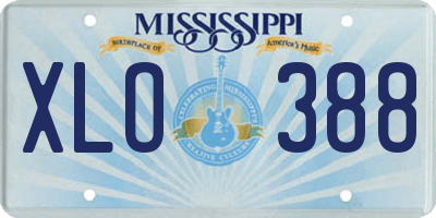 MS license plate XLO388