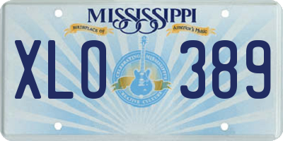 MS license plate XLO389