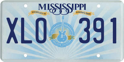 MS license plate XLO391