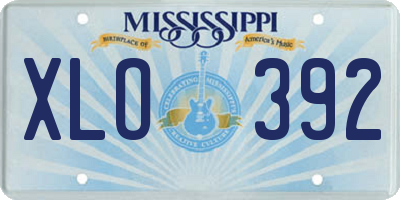 MS license plate XLO392