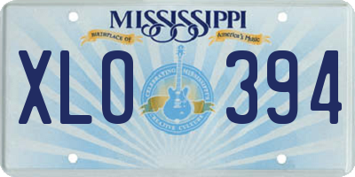 MS license plate XLO394