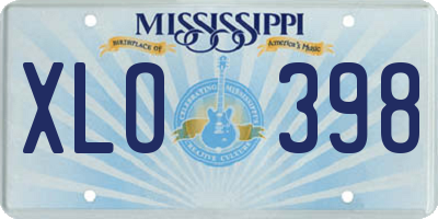 MS license plate XLO398