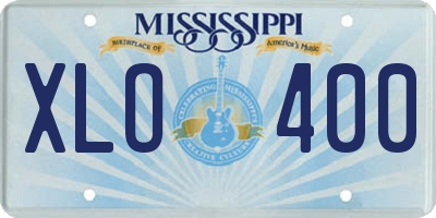 MS license plate XLO400
