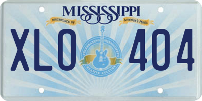 MS license plate XLO404