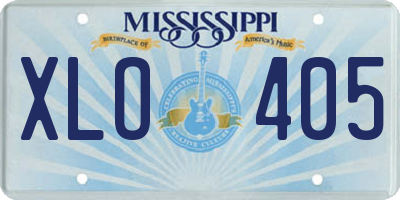 MS license plate XLO405