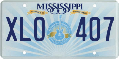 MS license plate XLO407