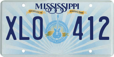 MS license plate XLO412