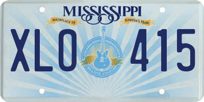 MS license plate XLO415
