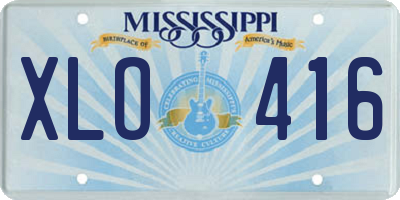 MS license plate XLO416