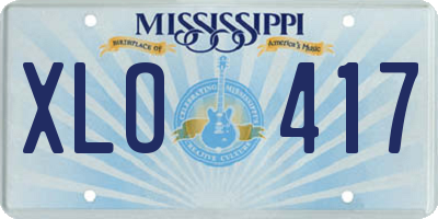 MS license plate XLO417