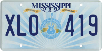 MS license plate XLO419