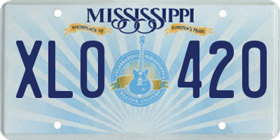 MS license plate XLO420