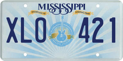 MS license plate XLO421