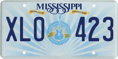 MS license plate XLO423
