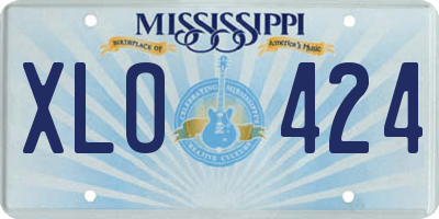 MS license plate XLO424