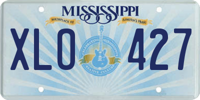 MS license plate XLO427