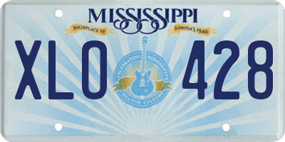 MS license plate XLO428