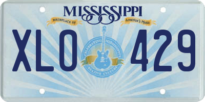 MS license plate XLO429
