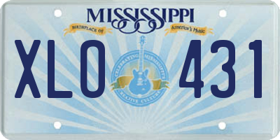 MS license plate XLO431