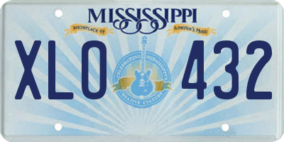 MS license plate XLO432