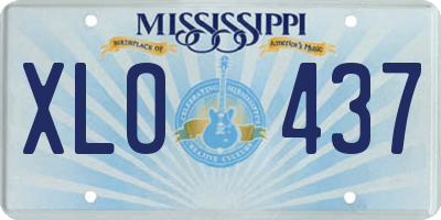 MS license plate XLO437