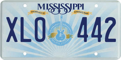 MS license plate XLO442