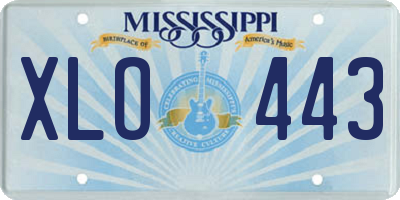 MS license plate XLO443