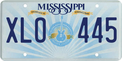 MS license plate XLO445