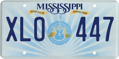 MS license plate XLO447