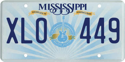 MS license plate XLO449