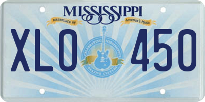 MS license plate XLO450