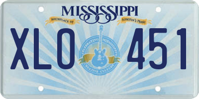 MS license plate XLO451