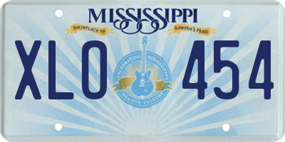 MS license plate XLO454