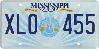 MS license plate XLO455