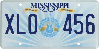 MS license plate XLO456