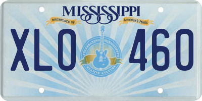 MS license plate XLO460