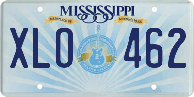MS license plate XLO462