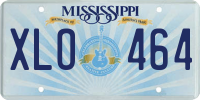 MS license plate XLO464