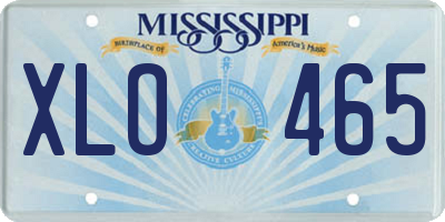 MS license plate XLO465
