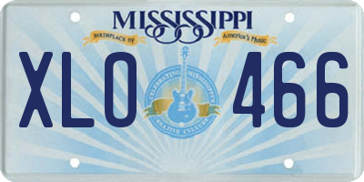 MS license plate XLO466