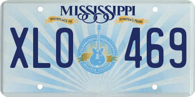 MS license plate XLO469