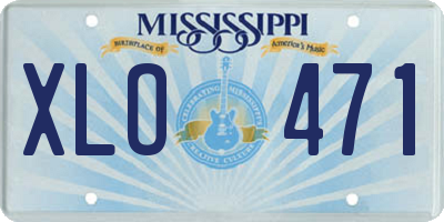MS license plate XLO471